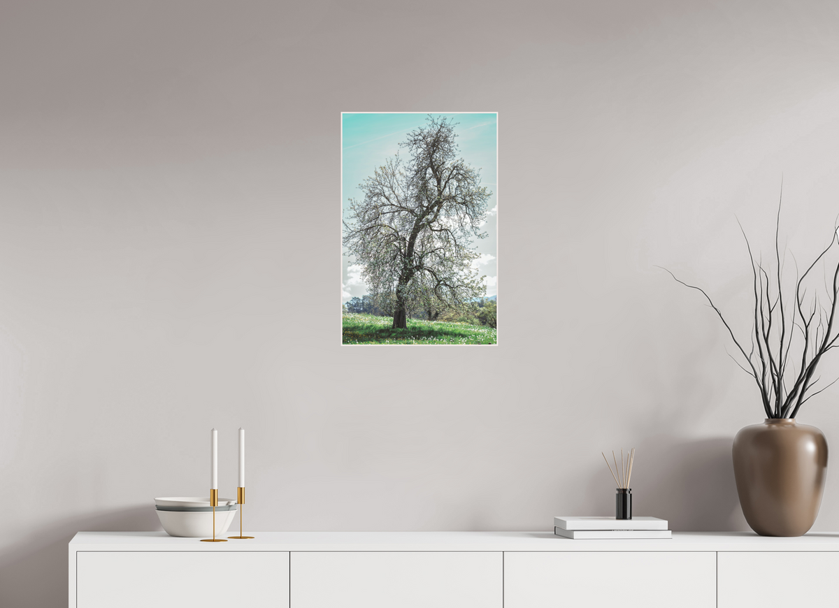 40 x 60 cm, Impression Fine Art sur Alu Dibond papier Hahnemühle Photo Rag Coton avec cadre en bois 4mm blanc Printemps de Courfaivre 2026 - I