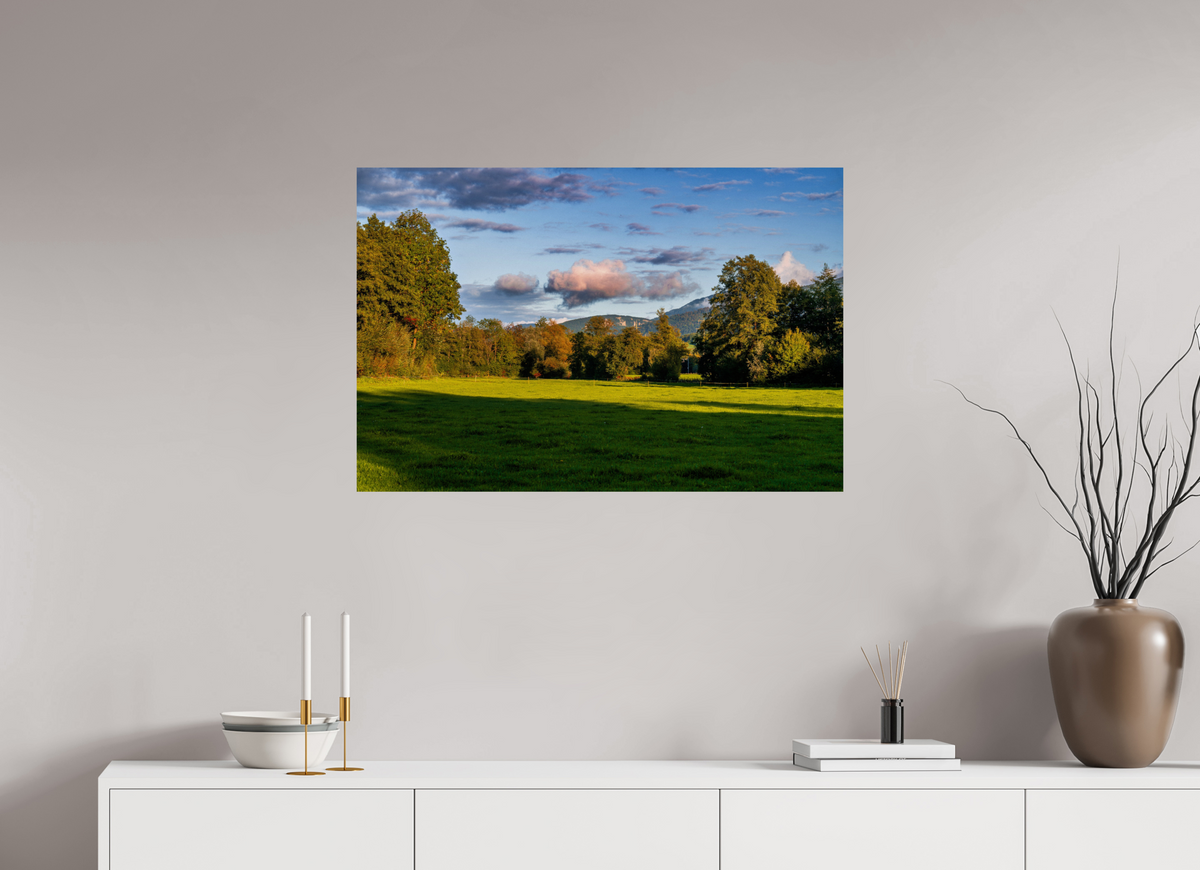 90 x 60 cm, Tirage photo métallisé sur papier Fuji Crystal Pearl Courfaivre nuage ombre